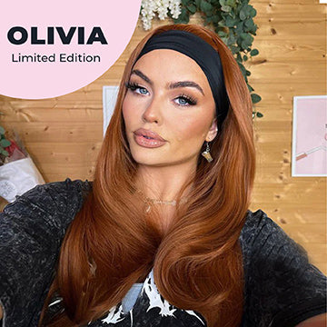 JBEXTENSION 26 Inches Copper Curly Fashion Headband Wig OLIVIA LIMITED EDITION Alexwigs