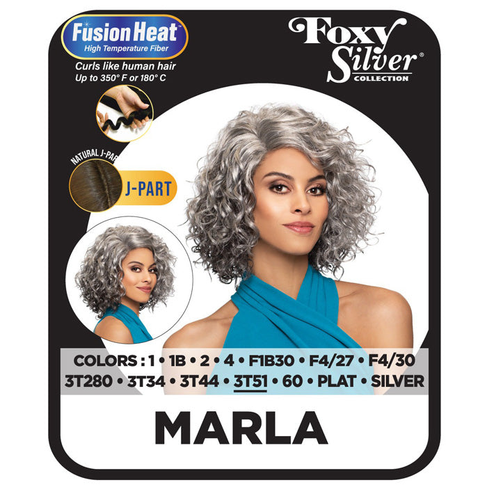 Foxy Silver Natural J-Part Lace Front Wig - MARLA Alexwigs