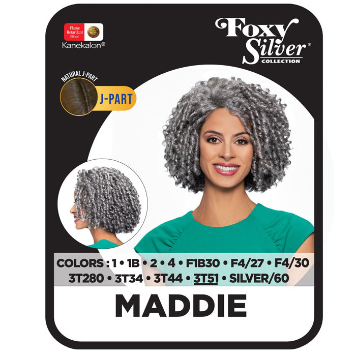 Foxy Silver Salt N Pepper J-Part Lace Front Wig - MADDIE Alexwigs