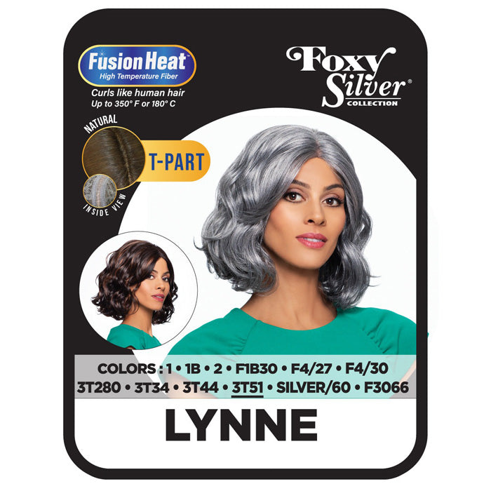 Foxy Silver Salt N Pepper T-Part Lace Front Wig - LYNNE Alexwigs