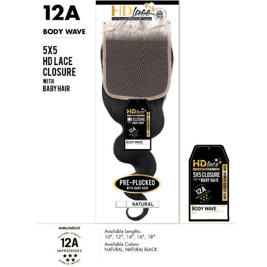 Sensationnel 12A 100% Virgin Human Hair 5X5 HD Lace Closure - BODY WAVE 16 Alexwigs