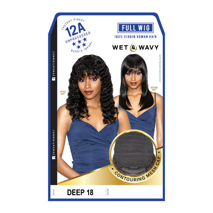 Sensationnel Unprocessed Virgin Human Hair 12A Wet & Wavy Full Wig - DEEP 18 Alexwigs