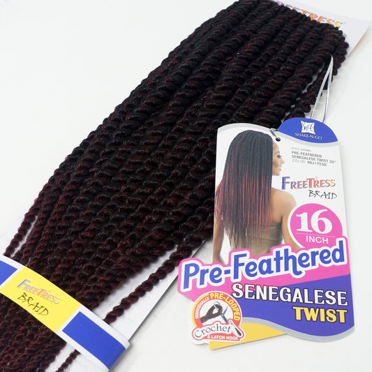 Freetress Pre-Looped Crochet Braid - PRE-FEATHERED SENEGALESE TWIST 16" Alexwigs