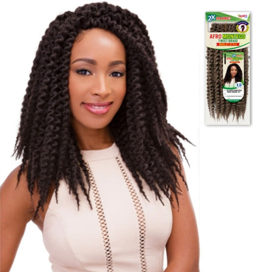 Janet Collection Pre-Looped Crochet Braid - 2x MAMBO AFRO MONTEGO TWIST 12" Alexwigs