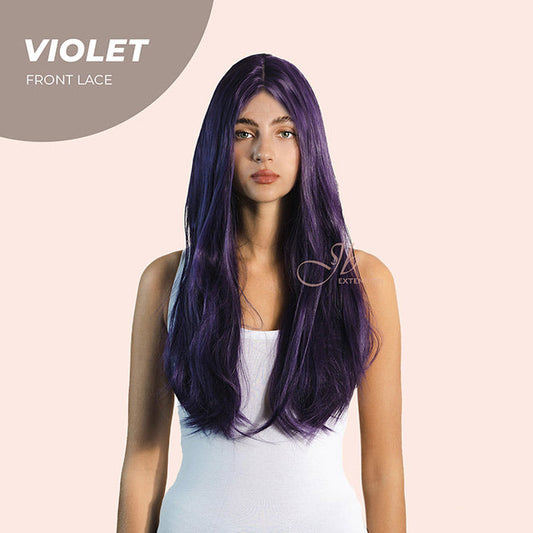JBEXTENSION 26 Inches Dark Purple Color Long Straight Frontlace Glueless Wig VIOLET Alexwigs