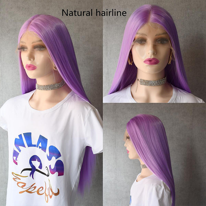 13x4 Purple Color 13x4 HD Lace Front Human Hair Wigs with Baby HairGlueless Lace wig Alexwigs