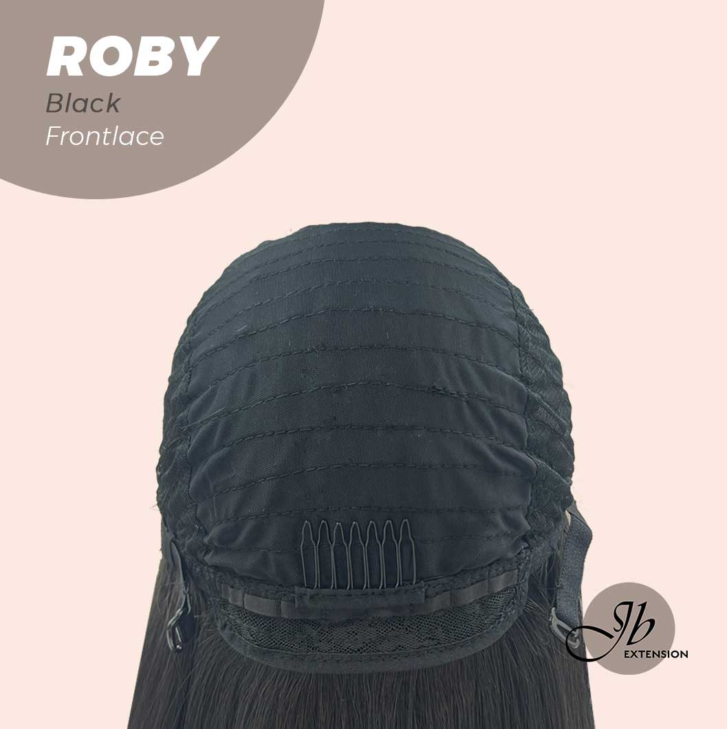 JBEXTENSION 22 Inches Jet Black Medium Length Women Frontlace Glueless Wig ROBY BLACK Alexwigs