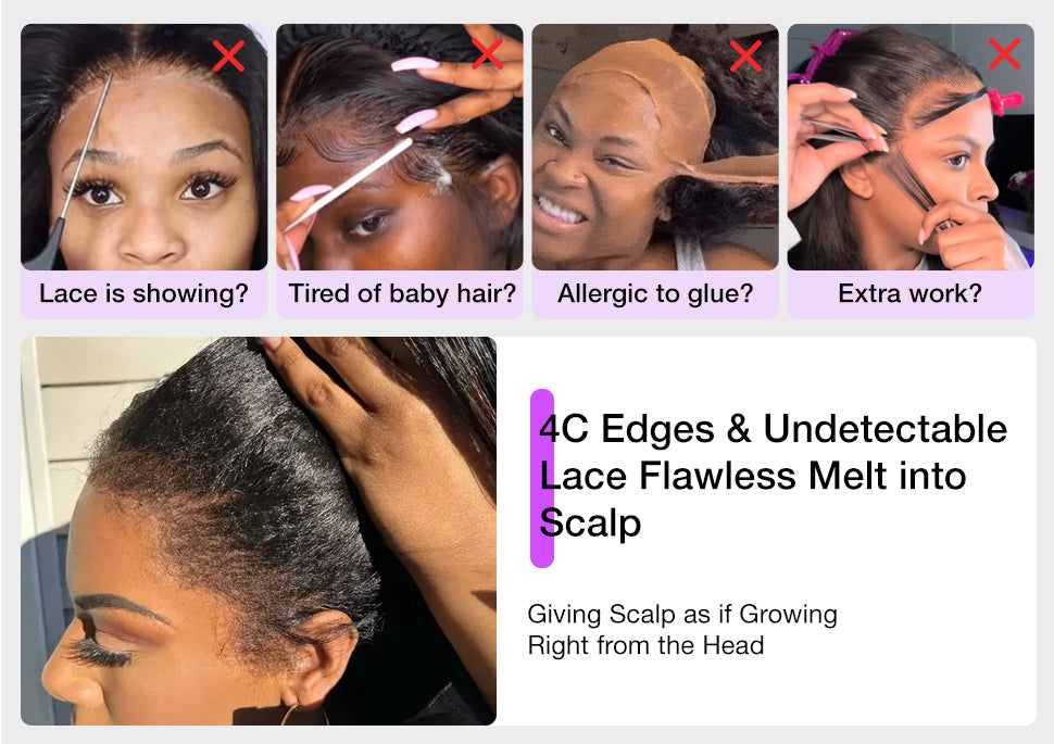 13x4 Lace Frontal Yaki Straight Pre Cut & Pre-Plucked Real Ear To Ear Pre-All Glueless Wig Alexwigs