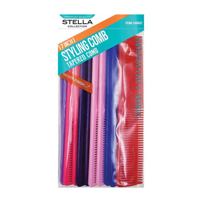 Stella Collection Styling Comb - 9" 12 pcs/1 Pack Assorted Alexwigs