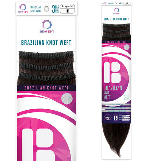 New Born Free 360 Weft Brazilian Knot Weft Weave- YAKI STRAIGHT 20" 3 PCS Alexwigs