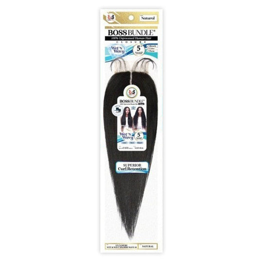 Bobbi Boss Bundle 100% Unprocessed Wet & Wavy Lace Part Closure - WW SPANISH WAVE 16" Alexwigs