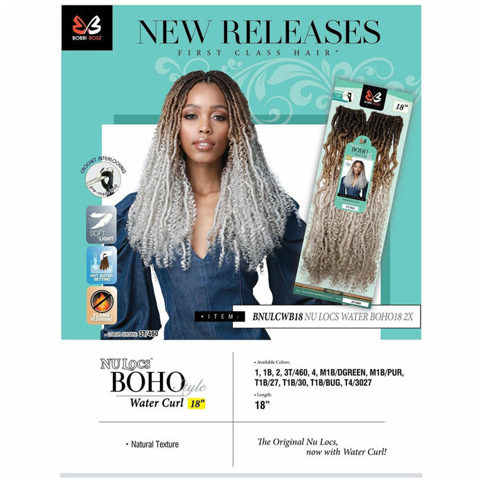 Bobbi Boss Nu Locs Pre-Looped Crochet Braid - NU LOCS WATER CURL BOHO 18" 2X Alexwigs