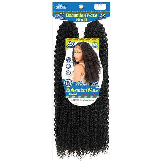 Chade Alitress 100% Toyokalon Pre-Stretched Crochet Braid - BOHEMIAN WAVE 18" 2X Alexwigs