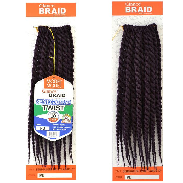 Model Model Glance Pre-Looped Crochet Braid - SENEGALESE TWIST LARGE 10" Alexwigs