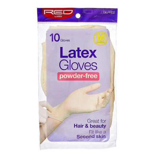 Red By Kiss Powder-Free Latex Gloves 10 Pcs/Pack Alexwigs