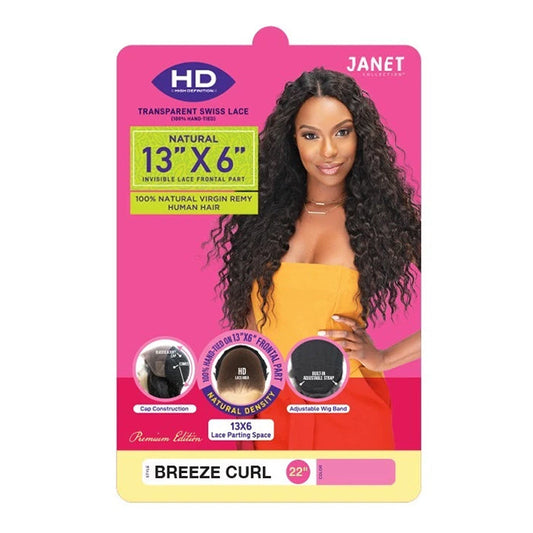 Janet Collection Natural 100% Virgin Remy Human Hair HD 360 Lace 13x6 Front Wig - BREEZE CURL WIG 14/18/26" Alexwigs
