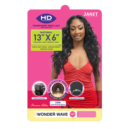 Janet Collection Natural 100% Virgin Remy Human Hair HD 360 Lace 13x6 Front Wig - WONDER WAVE WIG 14/18/22/26" Alexwigs