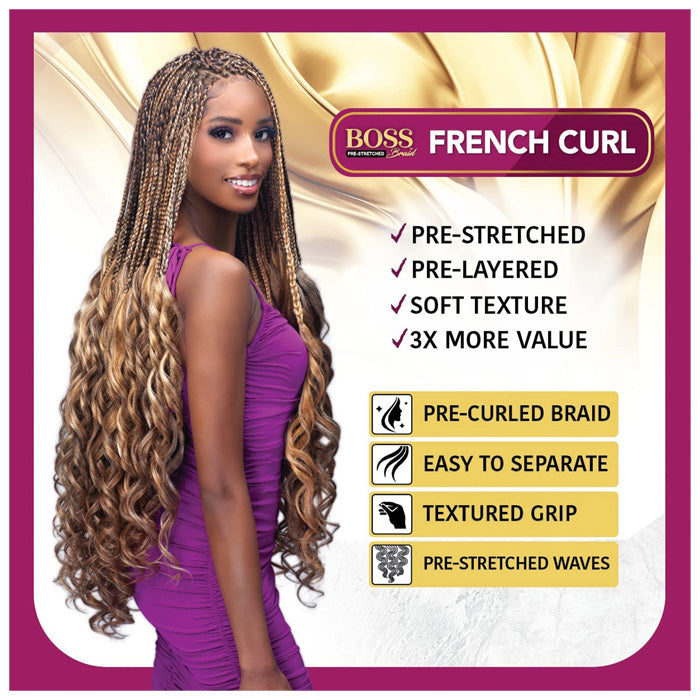 Bobbi Boss Knotless Pre-Stretched Braid - 3X FRENCH CURL 28" Alexwigs