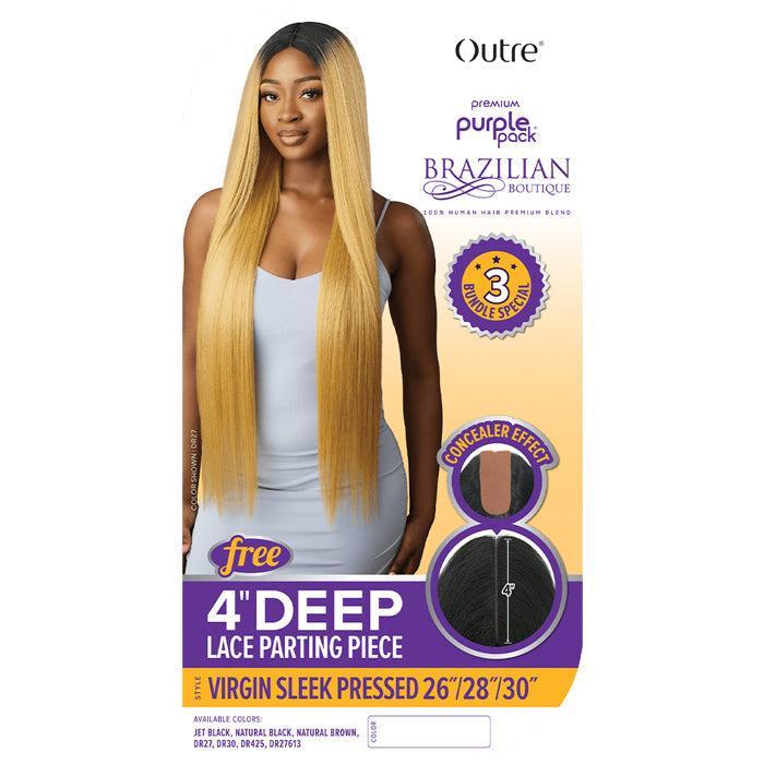 Outre Purple Pack Brazilian Boutique 100% Human Hair Blend VIRGIN SLEEK PRESSED (1 Pack Solution) 18/20/22 Alexwigs