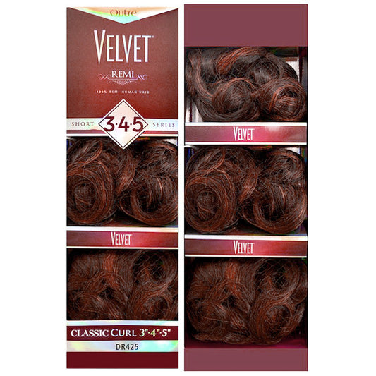 Outre Velvet 100% Remi Human Hair Weave - CLASSIC CURL 3 Pcs (Short 3"4"5 Series) Alexwigs