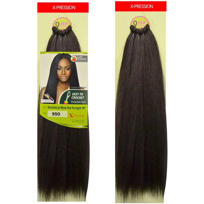 Outre X-Pression Pre Loop Crochet Braid DOMINICAN BLOWOUT STRAIGHT 14/22 Inch Alexwigs