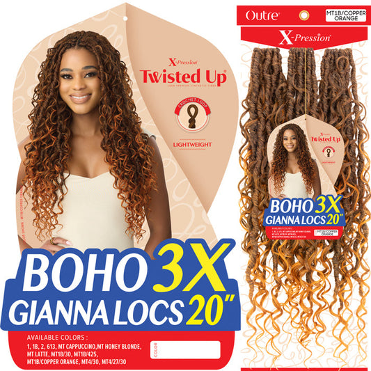 Twisted Up X-Pression By Outre Pre-Looped Crochet Braid - BOHO GIANNA LOCS 20" 3X Alexwigs