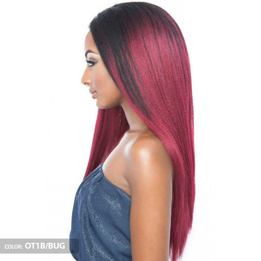 Mega Brazilian Human Hair Mix Uni Weave STRAIGHT NATURAL YAKY 24 Inch Alexwigs