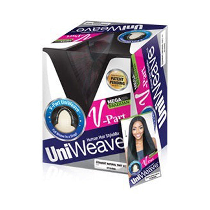 Mega Brazilian Human Hair Mix Uni Weave STRAIGHT NATURAL YAKY 24 Inch Alexwigs