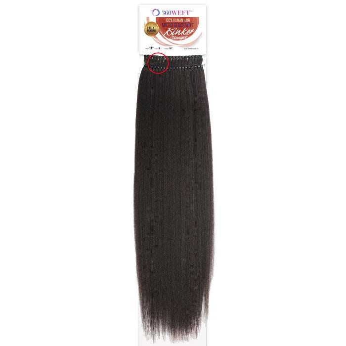 New Born Free 360 Weft 100% Human Hair Micro Beads Weft Weave - KINKY STRAIGHT 18" Alexwigs