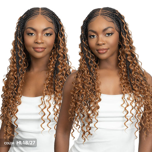 Janet Collection Melt Human Hair Blend Glueless 360 HD 13x6 Lace Front Wig - BOHO BOX BRAID 28" Alexwigs
