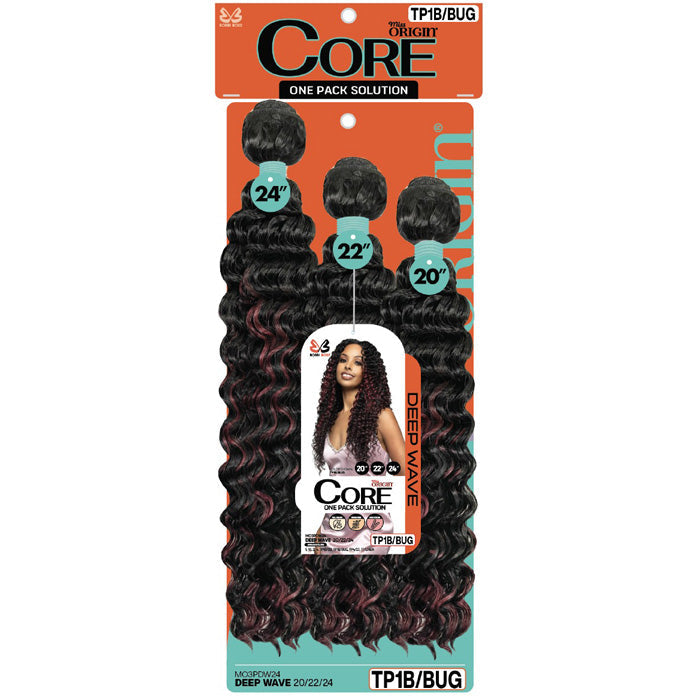 BOBBI BOSS MISS ORIGIN CORE ONE PACK 3PCS WEAVE - MO3PDW24 DEEP WAVE (20"/22"/24") Alexwigs