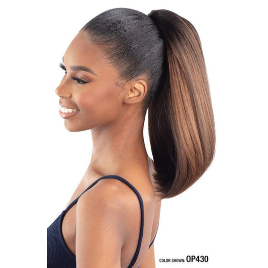 Model Model Miss Divine Human Hair Blend Drawstring Ponytail - YAKI FLIP IN 14" Alexwigs