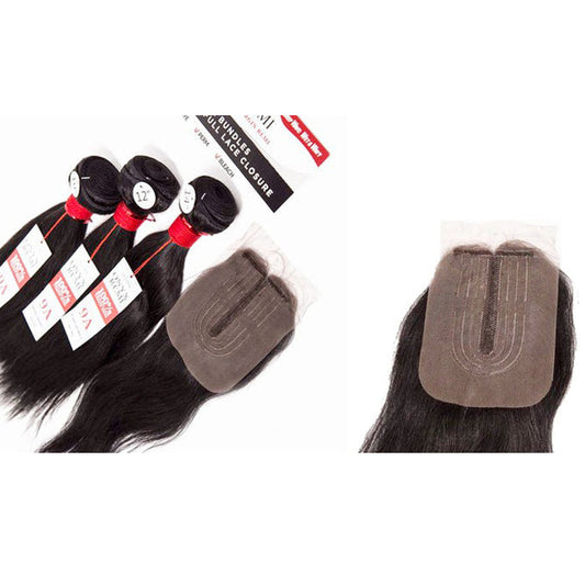 Onyx 9A 100% Brazilian Virgin Remi Human Hair Weave Bundle - 3X DEEP WAVE + 14" FRONT LACE CLOSURE (14-26") Alexwigs