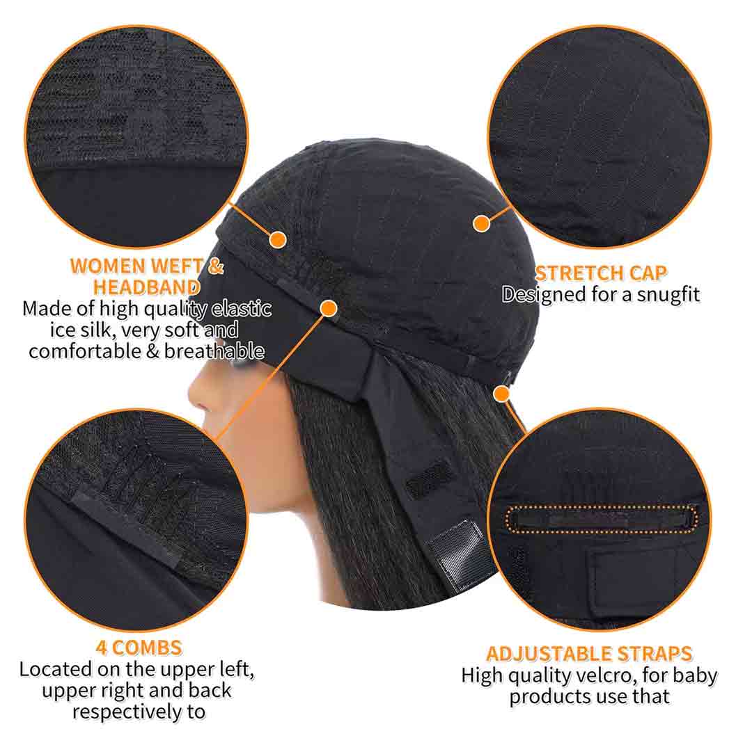 JBEXTENSION 24 Inches Long Curly Hair Brown Highlight Headband Wig SPIKE WAVE HAIR - BROWN HIGHLIGHT Alexwigs