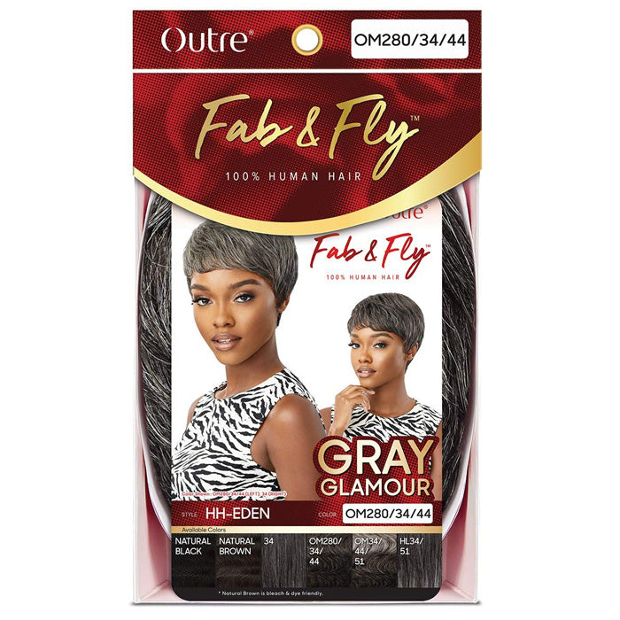 Outre 100% Human Hair Fab & Fly Gray Glamour Full Cap Wig - HH-EDEN Alexwigs