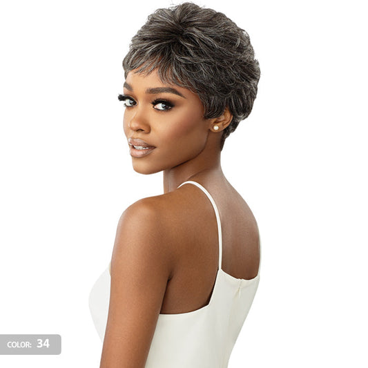 Outre Fab & Fly 100% Human Hair Full Cap Wig Gray Glamour - THEODORA Alexwigs