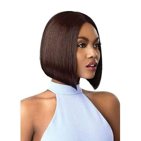 Outre Blunt Cut Swiss Synthetic Lace I-Parting Lace Front Wig - AMA Alexwigs