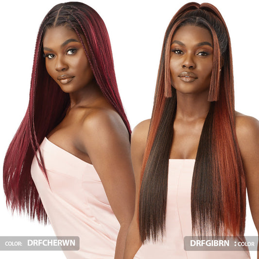 Outre Airtied Human Hair Blend Glueless 100% Fully Hand-Tied 13X6 HD Lace Front Wig - HHB-SLEEK YAKI 28" Alexwigs