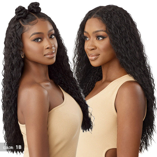 Outre Glueless Human Hair Blend 5X5 HD Lace Closure Wig - HHB-PERUVIAN WATER WAVE 24 Alexwigs