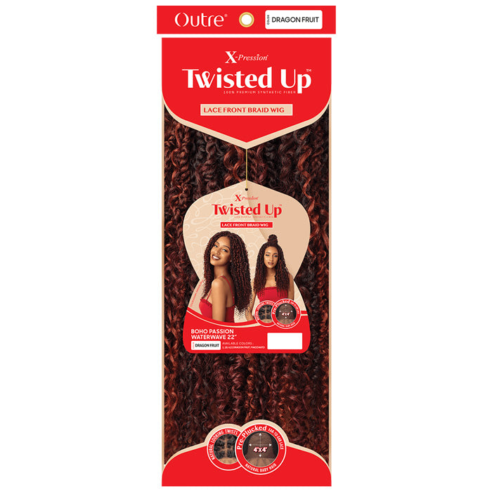 Outre X-Pression Twisted Up Glueless 4x4 Lace Front Braid Wig - BOHO PASSION WATERWAVE 22" Alexwigs