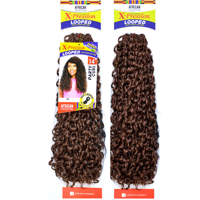 Sensationnel African Collection X-Pression Pre-Looped Crochet Braid PARTY CURL 14 Inch Alexwigs