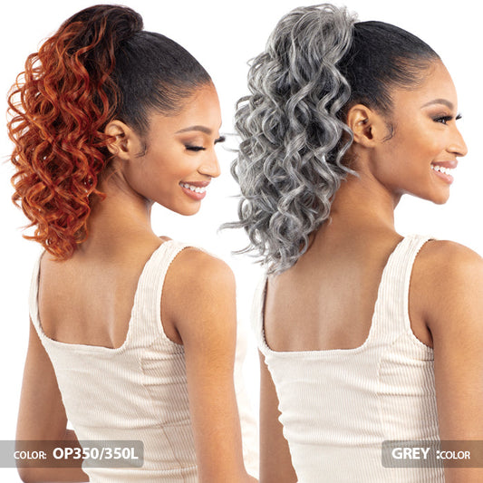 Shake N Go Que Human Hair Blend Drawstring Ponytail - Q-LOOSE DEEP 14" Alexwigs