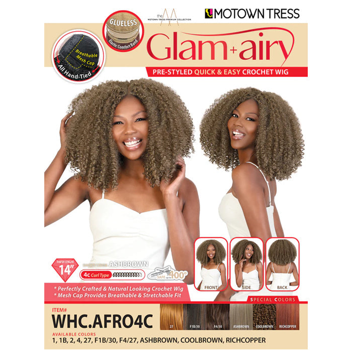 MOTOWN TRESS GLAM+AIRY GLUELESS PRE-STYLED QUICK & EASY CROCHET WIG 14 INCH - WHC.AFRO4C Alexwigs