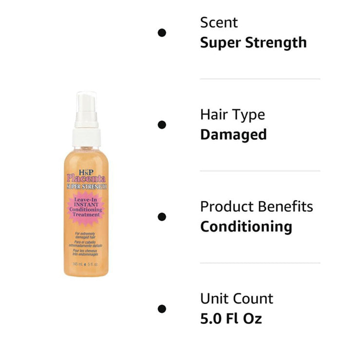 Hask Placenta Super Strength Leave In Instant Conditioning Treatment 5oz & 8oz Alexwigs