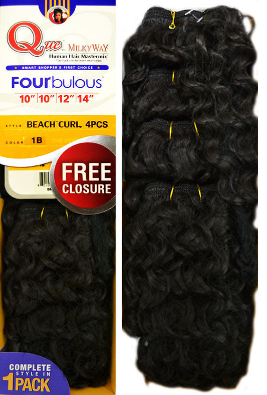 Milkyway Que Mastermix Fourbulous BEACH CURL 4 Pcs Alexwigs