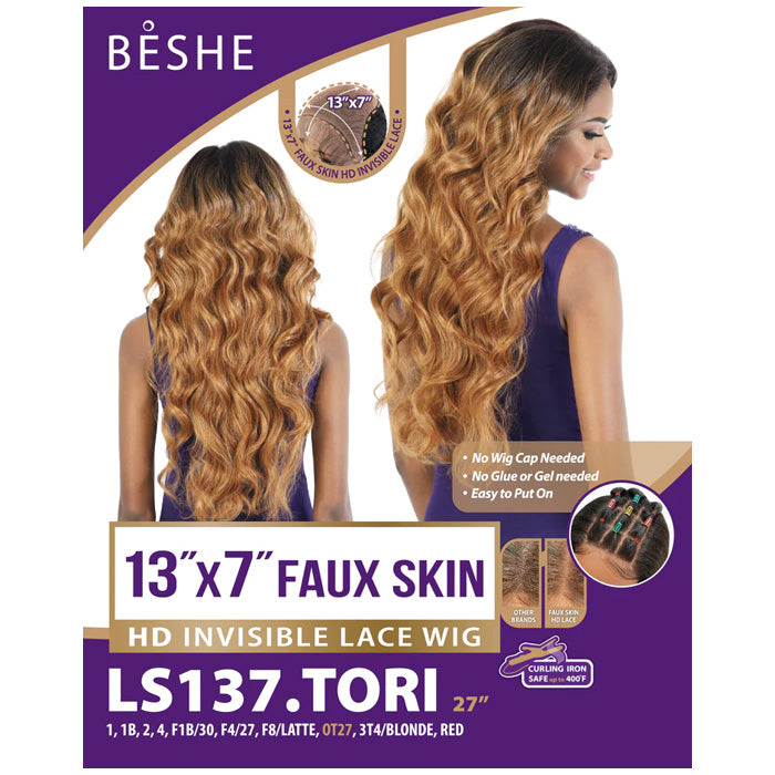 Beshe Glueless 13x7 Faux Skin HD Invisible Lace Front Wig - LS137.TORI
