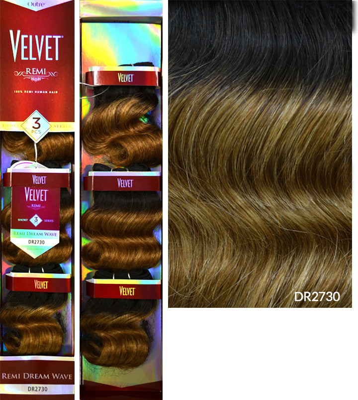 Outre Velvet Short Series 100% Remi Human Hair Weave - DREAM WAVE 3 Pcs Alexwigs