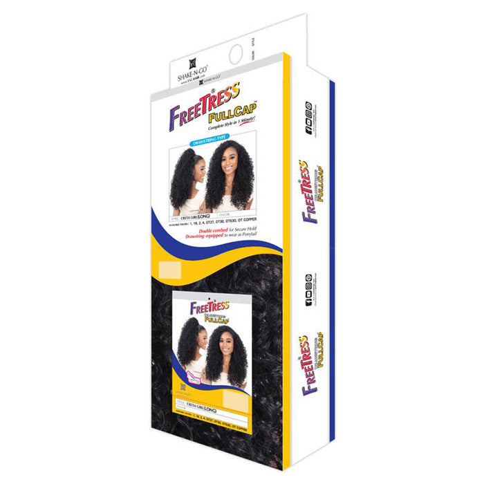 Freetress Full Cap Drawstring Ponytail & Half Wig - CRETA GIRL (LONG) Alexwigs
