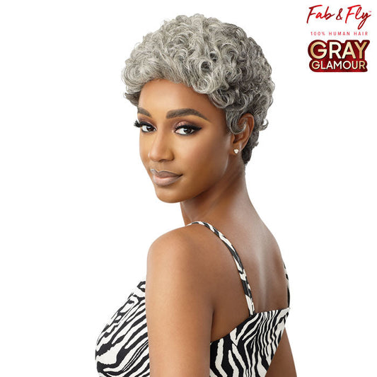 Outre Fab & Fly Gray Glamour 100% Human Hair Wig - HH-DINA Alexwigs