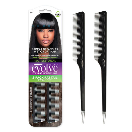 Firstline Evolve 2 Pack Rat Tail Comb Set Alexwigs